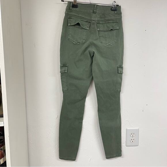 Spanx Green Cargo Skinny Jeans High Rise Womens M Denim Stretch Classic Fall - Picture 8 of 10